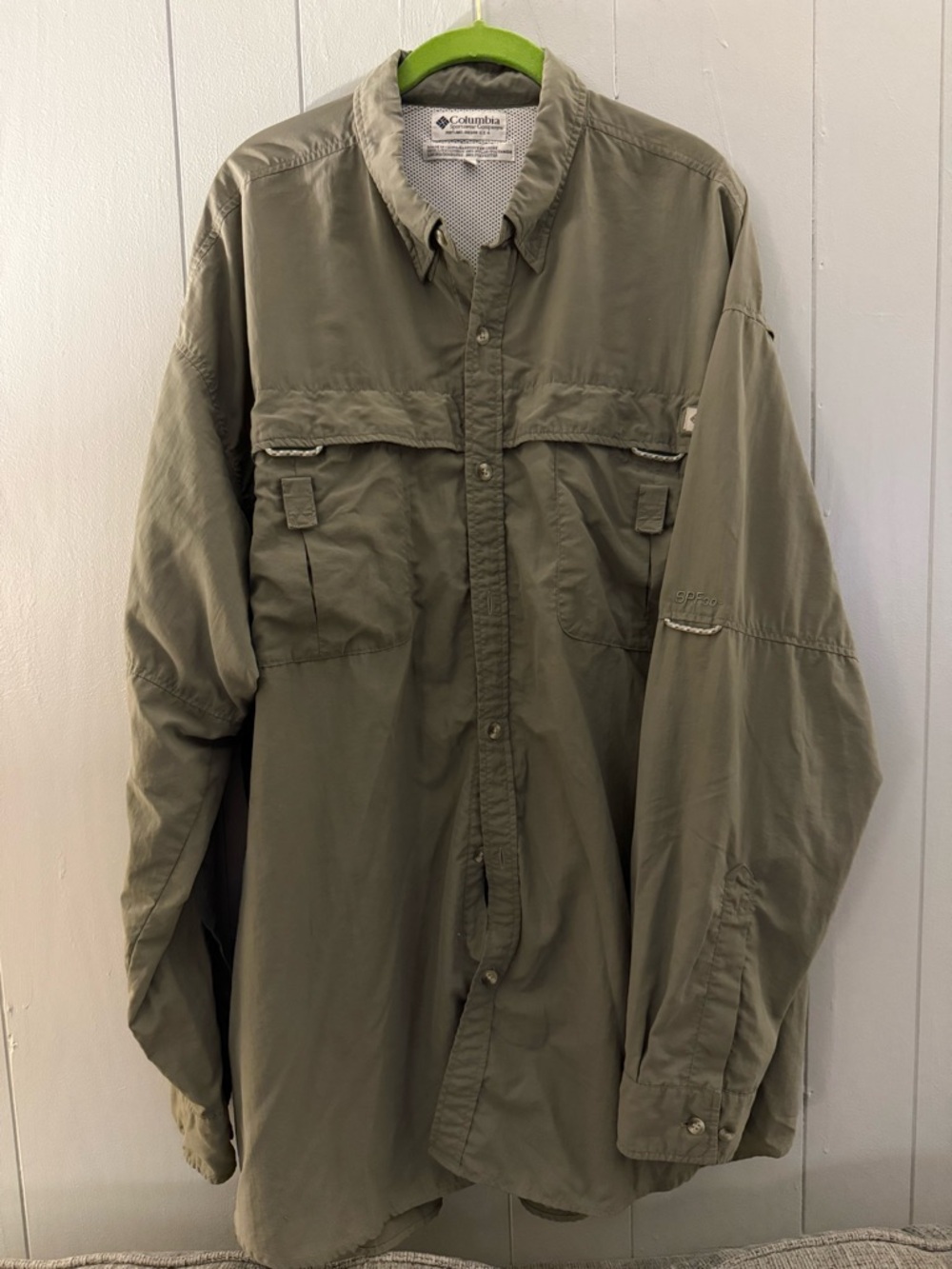 Columbia Men’s Olive Green Outdoor Fishing Shirt-Jacket